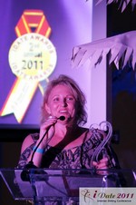 Julie Ferman, CEO of CupidsCoach.com at the 2011 iDate Awards Ceremony