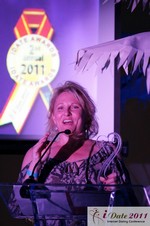 Julie Ferman, CEO of CupidsCoach.com at the 2011 iDateAwards in Miami held at the National Hotel