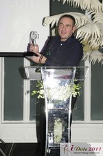Nick Tsinonis, CEO of Intro Analytics at the 2011 Internet Dating Industry Awards Ceremony in Miami
