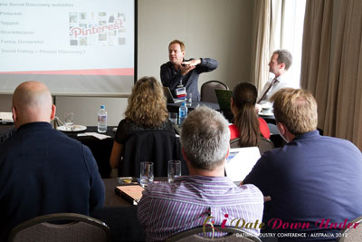 Max McGuire (CEO of RedHotPie) discussing Social Dating and Social Discovery at iDate Down Under in Australia
