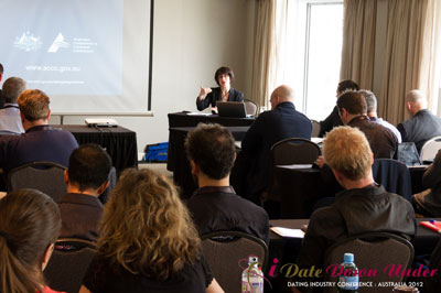 The Australian Government's Consumer and Competition Commission - ACCC) presenting at iDate Down Under