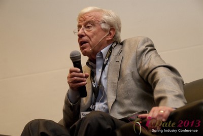Dr Neal Clark Warren addresses the audience at the 33rd iDate event in Las Vegas