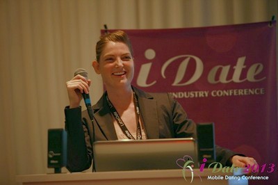Nicole Vrbicek, CEO of Introdooce at the 2013 iDate Los Angeles Trade Show